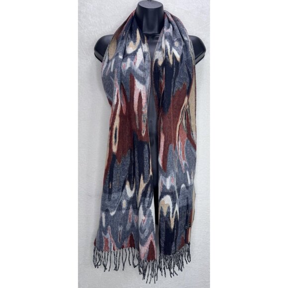 Fraas Eco Cashmink Ripple Print Colorful Soft Scarf NWT - Picture 2 of 12